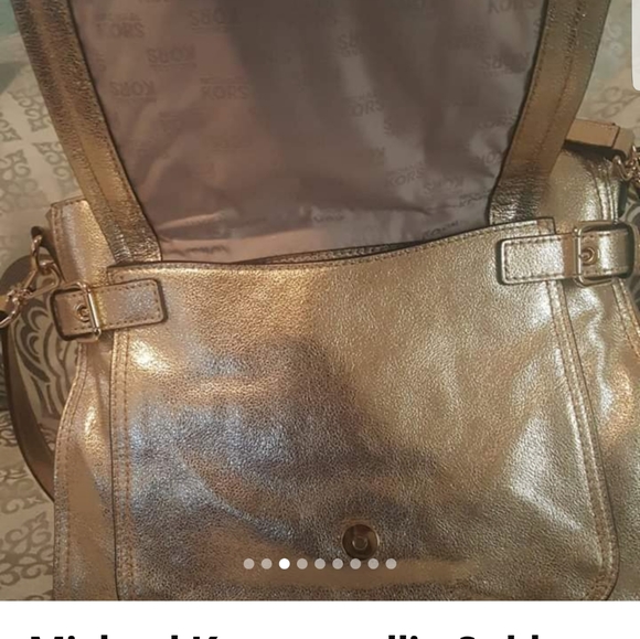 Metallic Gold Michael Kors Large Satchel - Picture 4 of 12